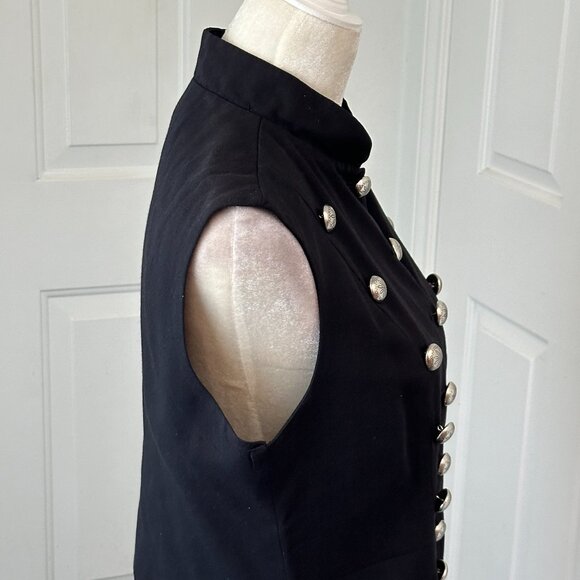 Vintage Scott Taylor Military Vest Rayon & Wool 21 Silver Buttons USA Sz Medium - Picture 12 of 14